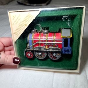 Hallmark "Tin Locomotive" 1984 Christmas Ornament Vintage 80's